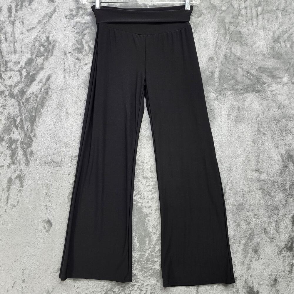 J Mode USA Pants Womens XL Black Pull‎ On Wide Leg Flare Fold Over Waist Stretch